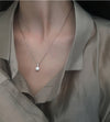 925 Sterling Silver Geometric Drop Necklace