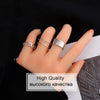 LATS Punk Metal Geometry Circular Punk Rings Set