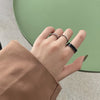 LATS Punk Metal Geometry Circular Punk Rings Set