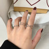 LATS Punk Metal Geometry Circular Punk Rings Set