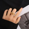 LATS Punk Metal Geometry Circular Punk Rings Set