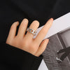 LATS Punk Metal Geometry Circular Punk Rings Set