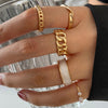 LATS Punk Metal Geometry Circular Punk Rings Set