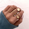 LATS Punk Metal Geometry Circular Punk Rings Set