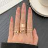 LATS Punk Metal Geometry Circular Punk Rings Set