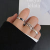 LATS Punk Metal Geometry Circular Punk Rings Set