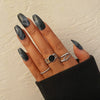 LATS Punk Metal Geometry Circular Punk Rings Set