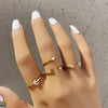 LATS Punk Metal Geometry Circular Punk Rings Set