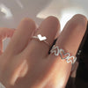 LATS Punk Metal Geometry Circular Punk Rings Set