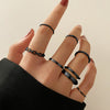 LATS Punk Metal Geometry Circular Punk Rings Set