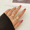 LATS Punk Metal Geometry Circular Punk Rings Set