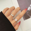 LATS Punk Metal Geometry Circular Punk Rings Set