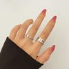 LATS Punk Metal Geometry Circular Punk Rings Set