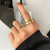 LATS Punk Metal Geometry Circular Punk Rings Set