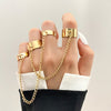 LATS Punk Metal Geometry Circular Punk Rings Set