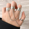 LATS Punk Metal Geometry Circular Punk Rings Set