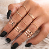 LATS 7pcs Fashion Jewelry Rings Set