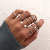 LATS 7pcs Fashion Jewelry Rings Set