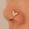 1Pc Crystal Butterfly Fake Nose Ring Non Piercing Clip On Nose Ring