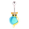 1Pcs Rabbit Fox Navel Piercing Dangle Belly Ring