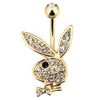 1Pcs Rabbit Fox Navel Piercing Dangle Belly Ring